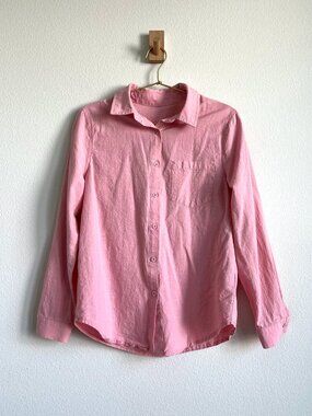 Unbranded Pink Cotton Linen Button Down Shirt - Size S